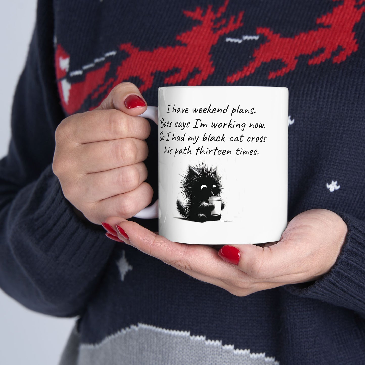 Black Kitten w/Coffee 11oz Coffee Mug