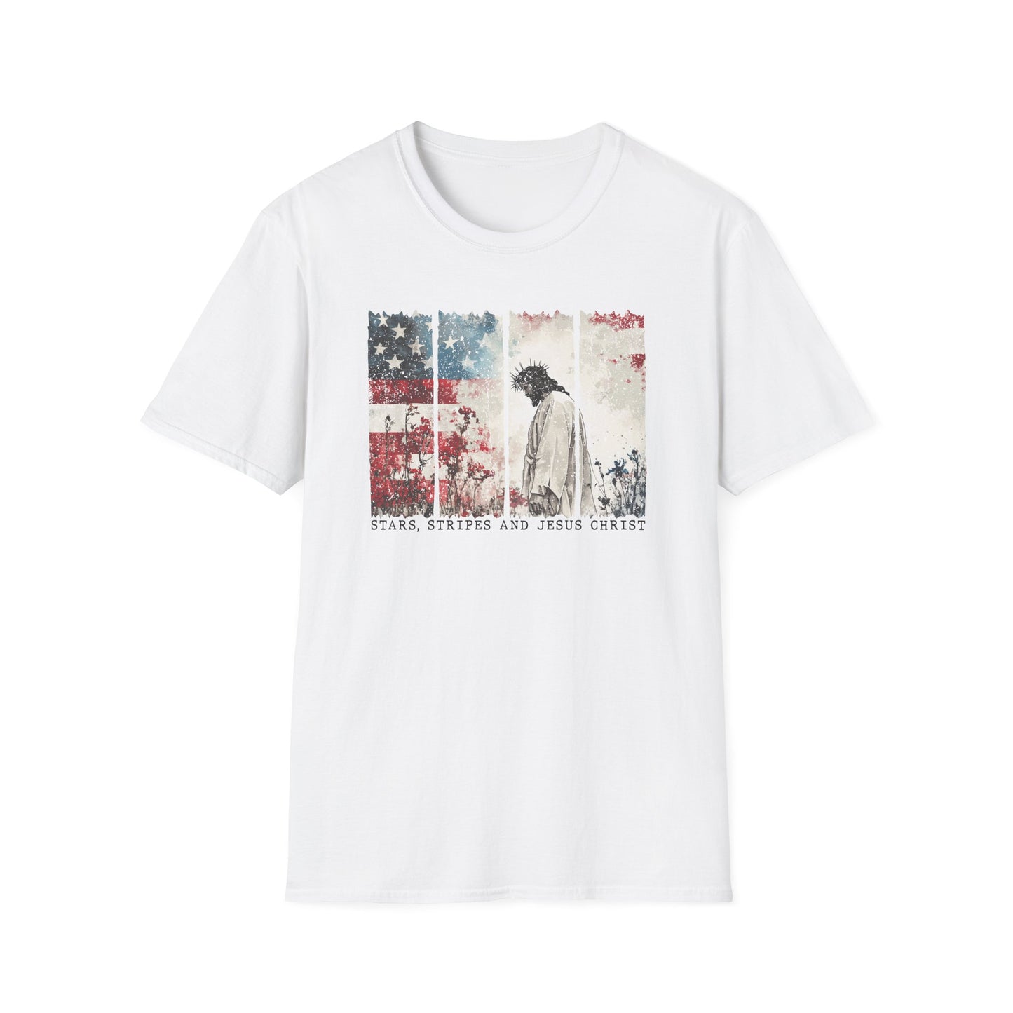 Jesus, Stars & Stripes Softstyle T-shirt