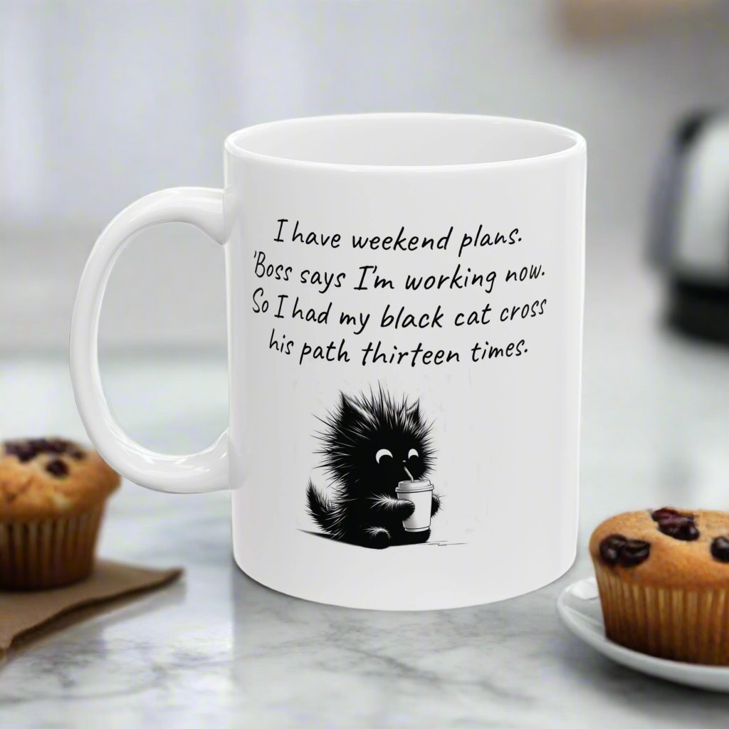 Black Kitten w/Coffee 11oz Coffee Mug