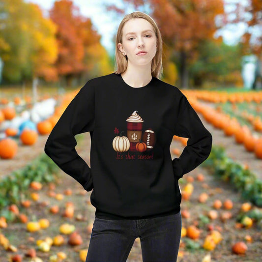 It's the Season-Blk Atmn  Fleece Crewneck Sweatshirt