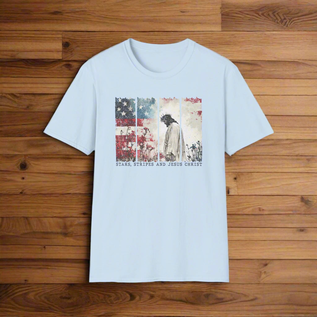 Jesus, Stars & Stripes Softstyle T-shirt