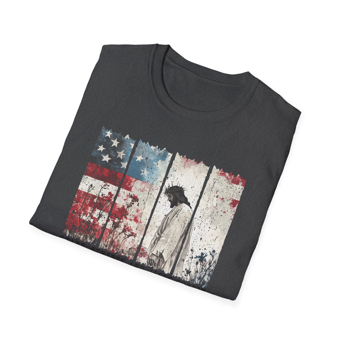 Jesus, Stars & Stripes Softstyle T-shirt