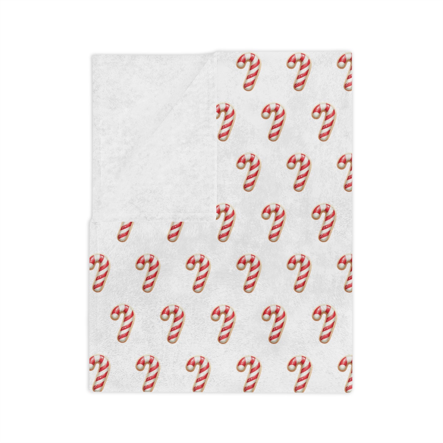 Candy Cane Velveteen Microfiber Blanket