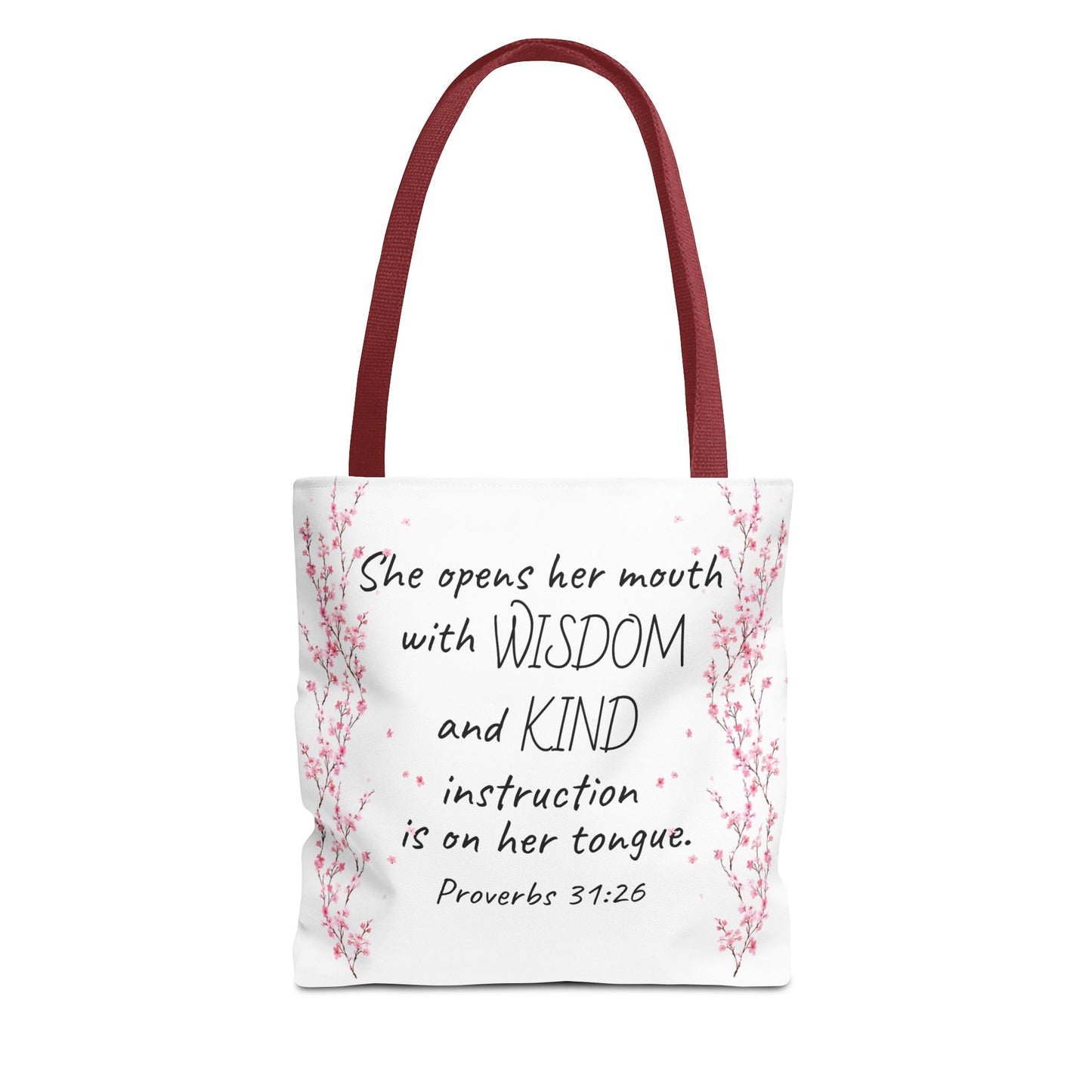 Proverbs 31:26 2 Sided Tote