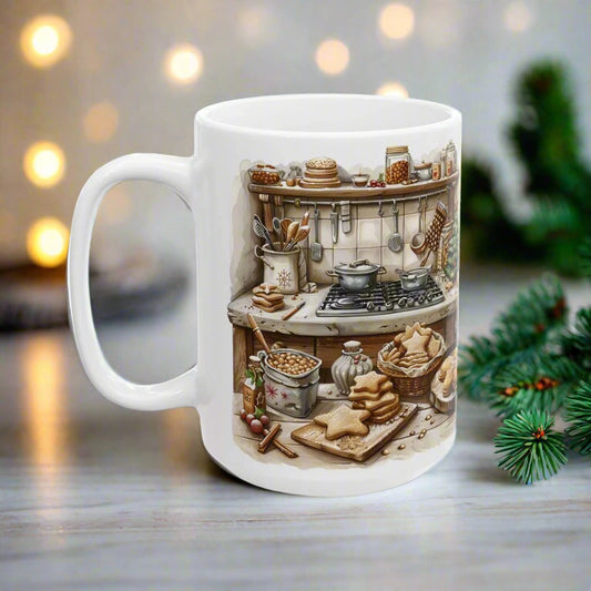 Holiday Baking Series-Gingerbread 15oz Coffee Mug