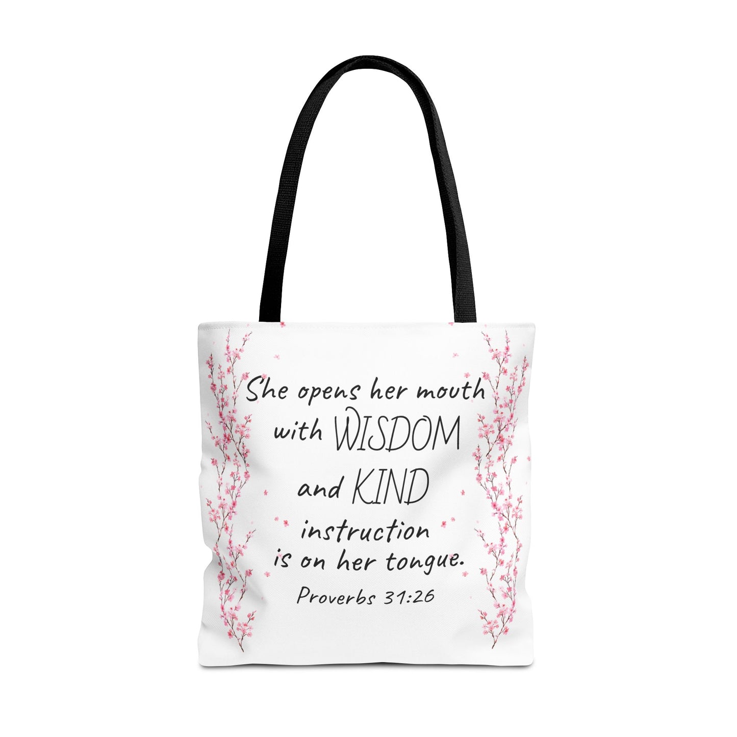 Proverbs 31:26 2 Sided Tote