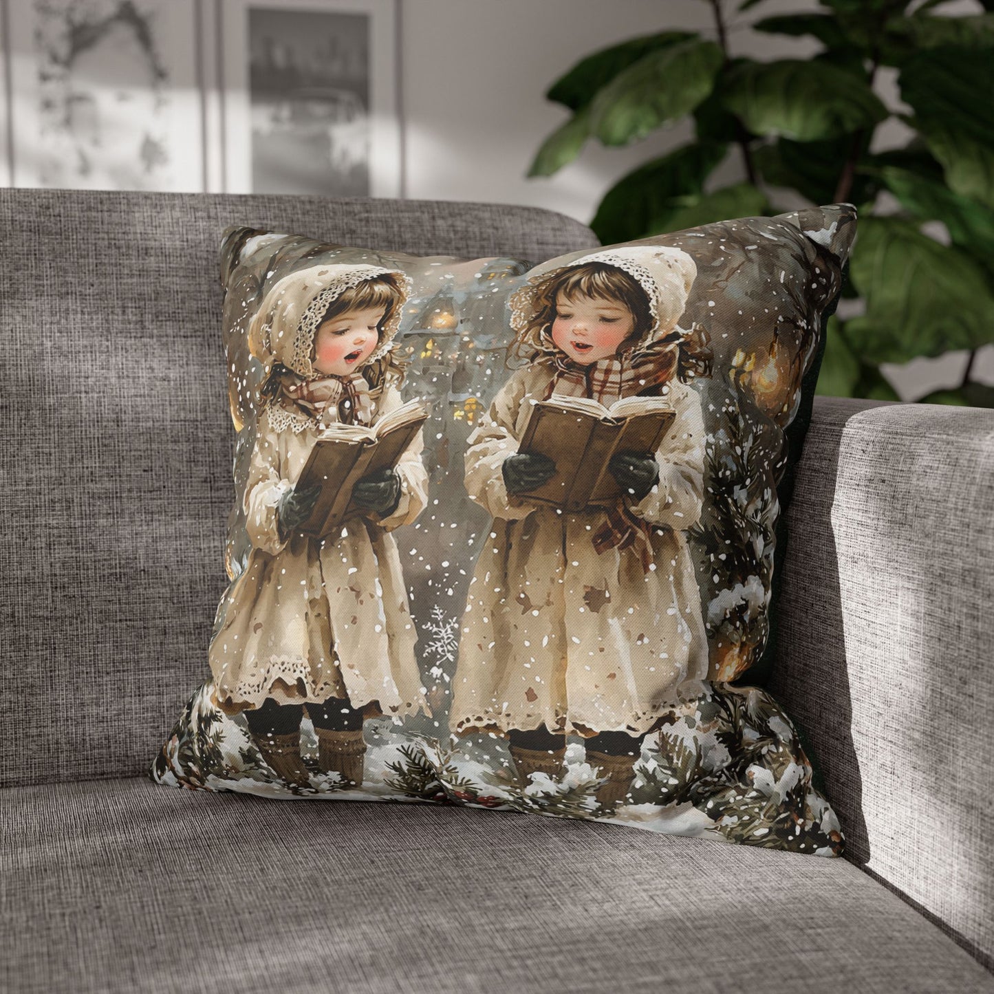 Angelic Carolers Series Pillow Cover #3