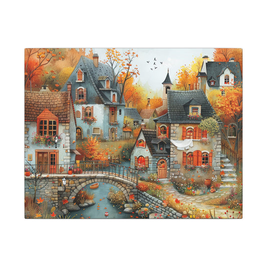 Charming Fall Village Canvas Collection #7