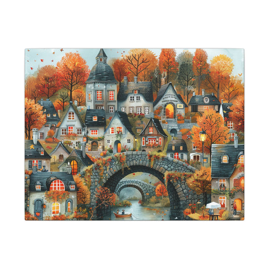 Charming Fall Village Canvas Collection #4