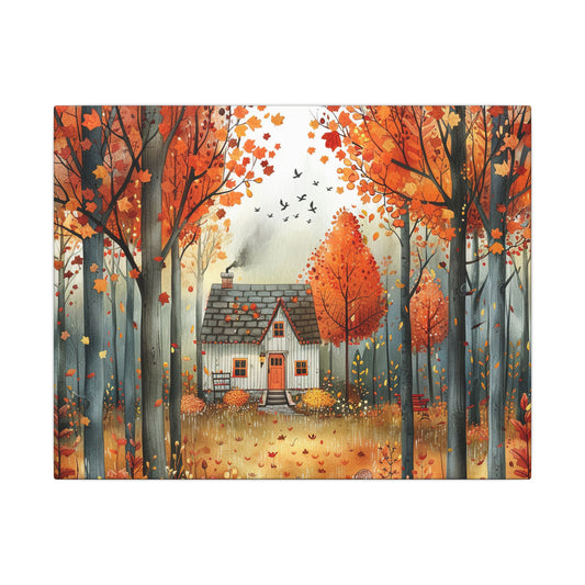 Charming Fall Village Canvas Collection #9