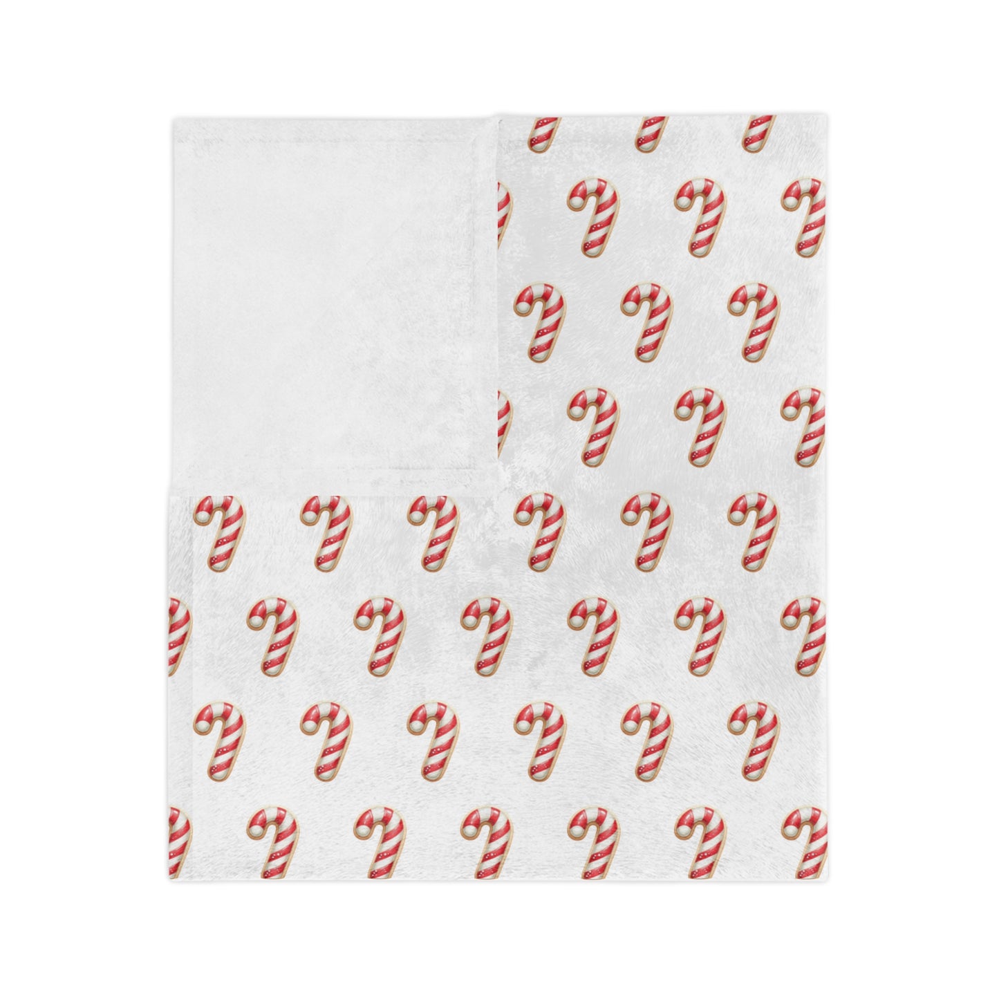 Candy Cane Velveteen Microfiber Blanket