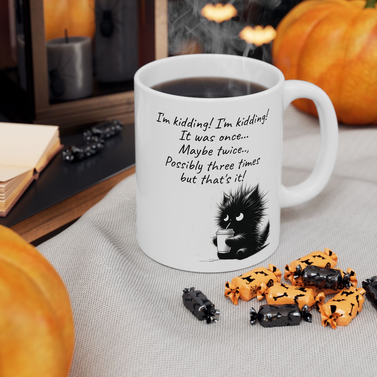 Black Kitten w/Coffee 11oz Coffee Mug