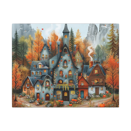 Charming Fall Village Canvas Collection #1
