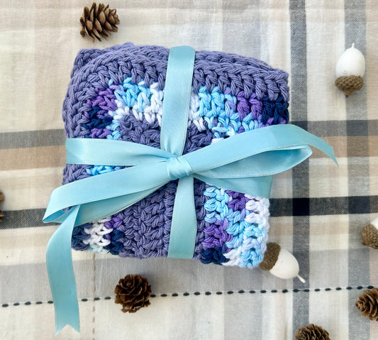 Purple & Blue Crochet Washcloths